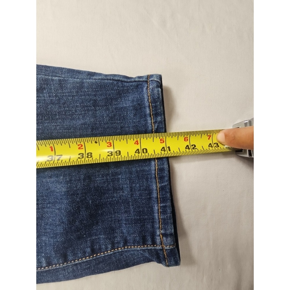 Lucky Brand 411 Athletic Taper Jeans Mens 40x30 Blue Distressed Advanced Stretch - Picture 12 of 16